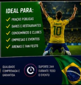 Estruturas audiovisuais para festas e eventos da Copa 2026 com experiências interativas em Florianópolis SC